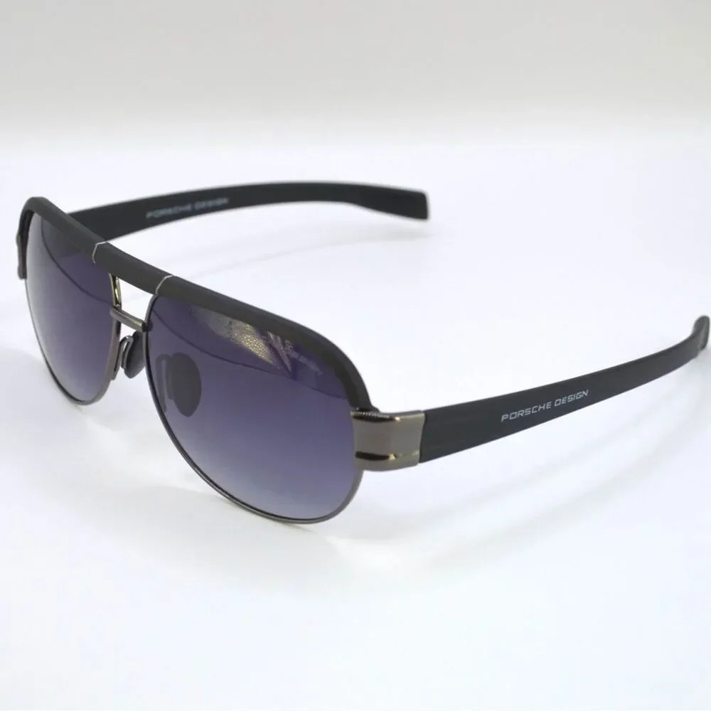 Porsche Design Men Sunglasses Matte Black Gunmetal | New | No Case 62-13-138